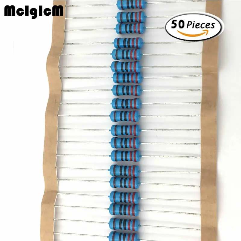 MCIGICM 50 шт. 1 Вт металлический пленочный резистор 0,33-2,2 м Ом резисторы 10R 1R 100R 1 Вт Резистор