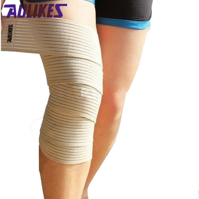AOLIKES 2 Pcs 90*7.5cm Elastic Bandage Tape Sport Knee Support Strap Shin Guard Compression Protector For Ankle Leg Wrist Wrap