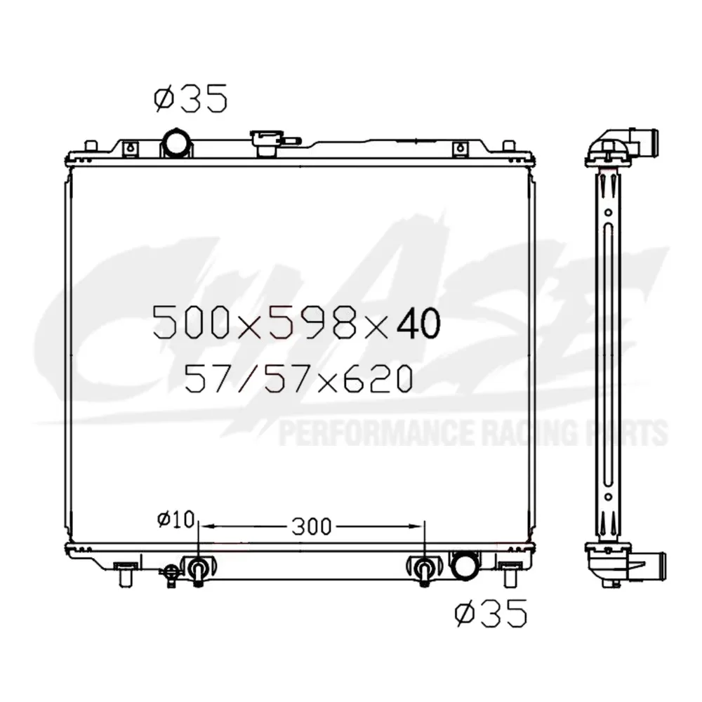 Алюминиевый радиатор для MITSUBISHI PAJERO/MONTERO 1993-1998 AT V26 V46 4M40T 40 мм OEM: MB890955