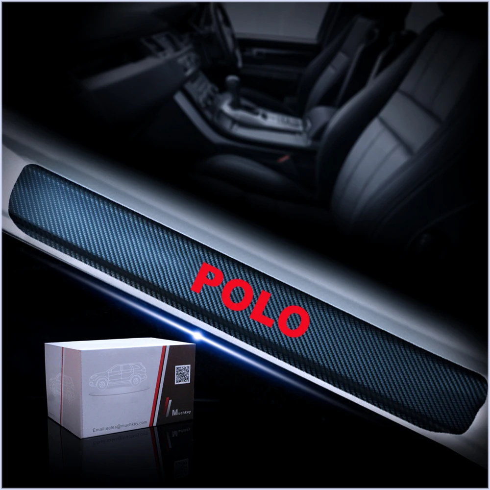 Для Volkswagen VW Polo автомобильный порога Защитная Накладка на порог двери 4D наклейка