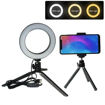 

TWISTER.CK 6" LED 10 Modes Ring Light with Stand Dimmable Lighting for Makeup Phone Camera