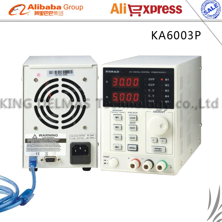 ^*Best Offers KORAD KA6003P High precision Programmable Adjustable Digital DC POWER SUPPLY 60V/3A R232 and USB Connect computer 220V