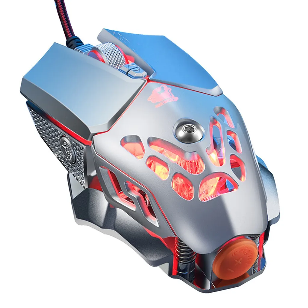 2019 Fashion Wired font b Office b font Game Mouse V9 2400DPI LED Wired Mechanic Backlight