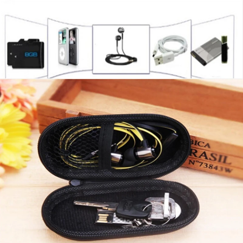 

Multifunction Headphone Box Oval Data Cable Storage Pack