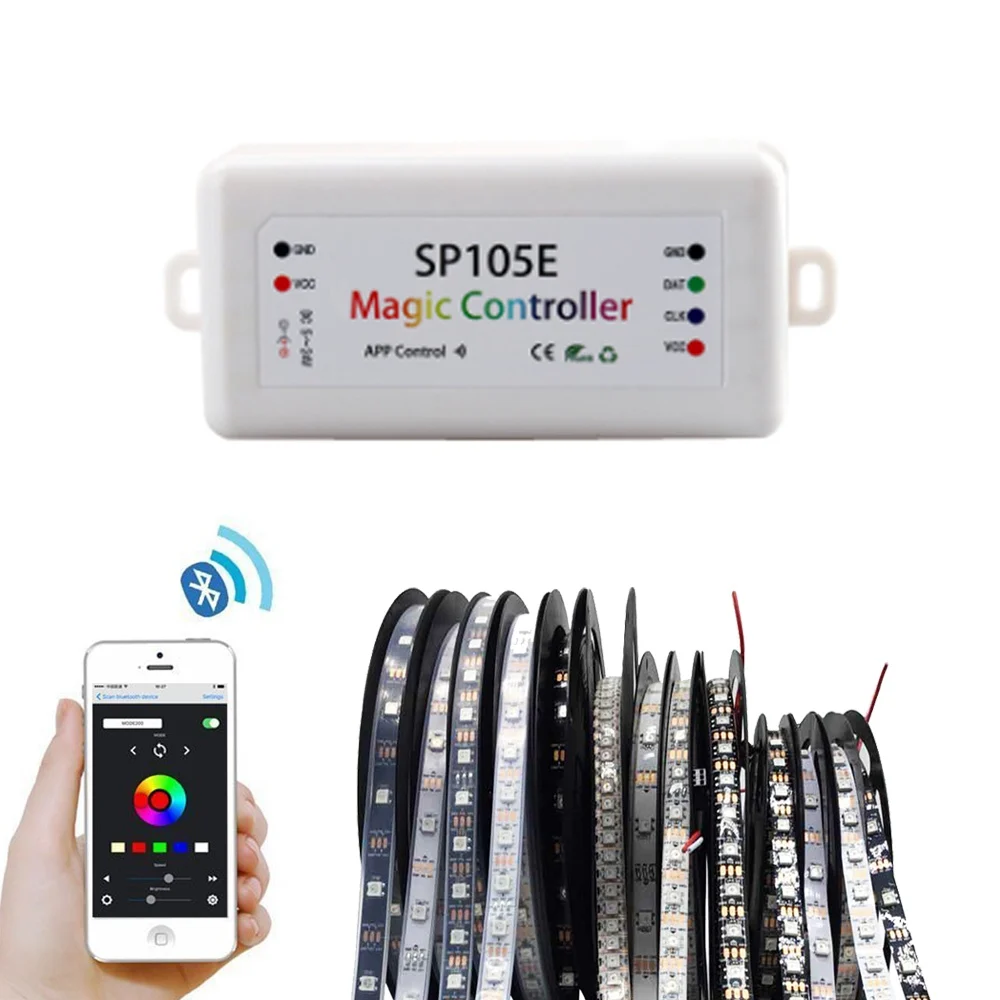 RGB Led Bluetooth контроллер для WS2811 WS2812B пикселей светодиодные полосы света лампы SP105E DC5V