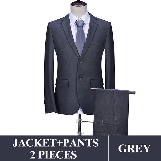 2017 Men Business Suit Slim fit Classic Male Suits Blazers Luxury Suit Men Two Buttons 2 Pieces(Suit jacket+pants)
