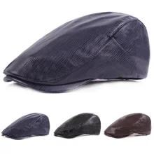 Мужская искусственная кожа вождения Гольф шляпа в стиле Гэтсби высокое качество газетный берет Кепка Новинка CSHAT0257