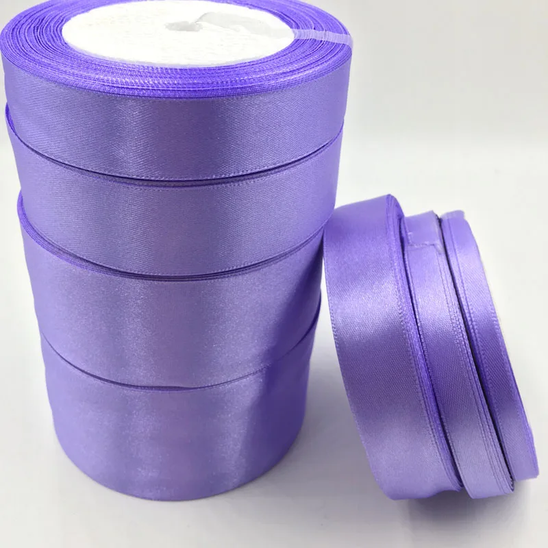 

25 Yards purple Silk Satin Ribbon Wedding Party Decoration Gift Wrapping Christmas New Year Apparel Sewing Fabric Ribbon 21