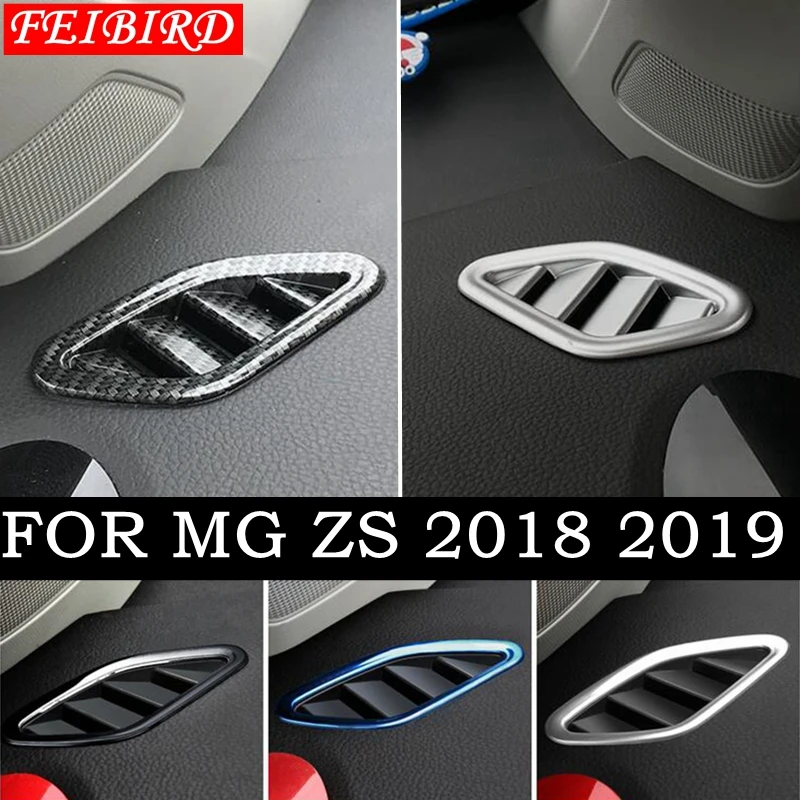 

For MG ZS 2018 2019 Auto Accessory Dashboard Inside Air Conditioning AC Outlet Vent Decoration Cover Trim ABS Stainless Steel