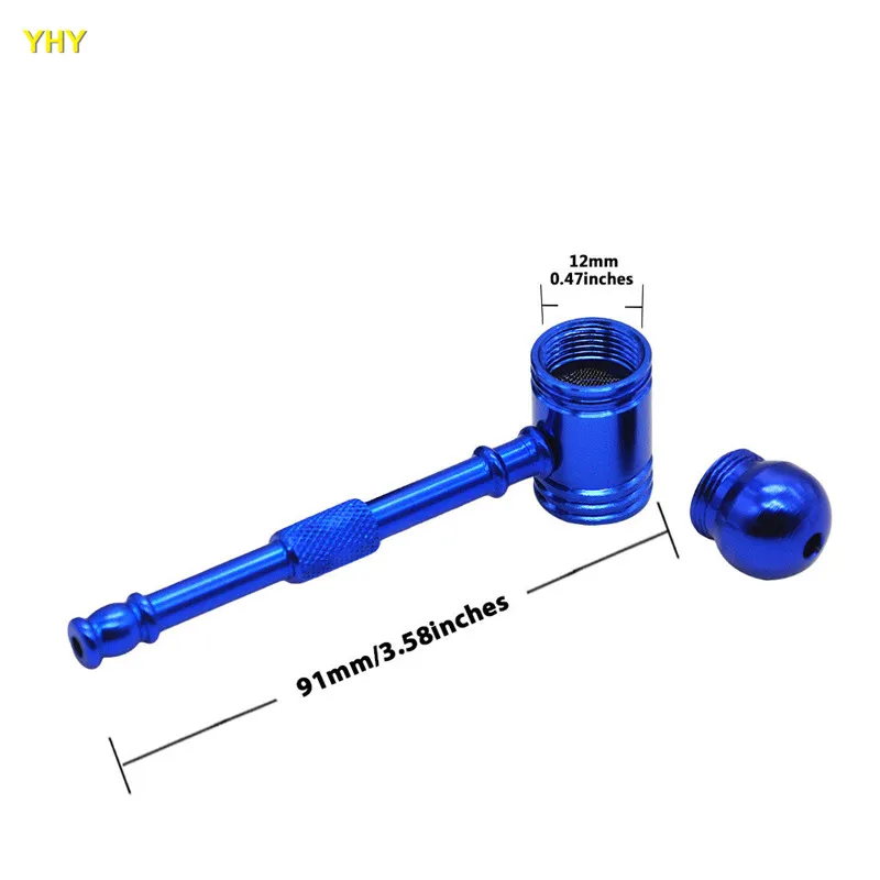 New Small Metal Hammer Pipe Multi Color Endurable Aluminum Alloy Smoking Tobacco Portable Pipe Free Shipping  02