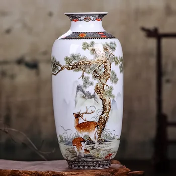 

Jingdezhen Ceramic Vase Vintage Traditional Chinese Style Animal Vase Fine Smooth Surface Home Decoration Furnishing Articles