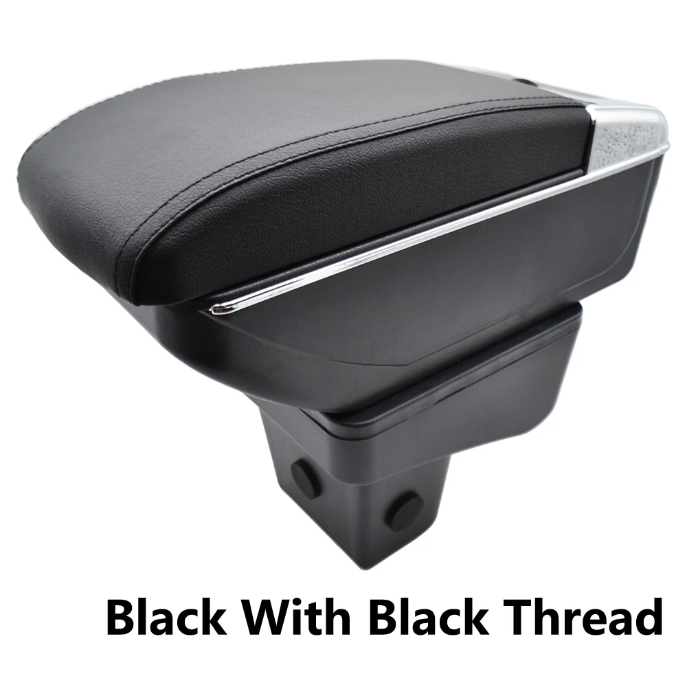 Для Suzuki Vitara- ящик для хранения внутренний подлокотник Подлокотник двухслойный черный кожаный пепельница украшение - Название цвета: Black thread