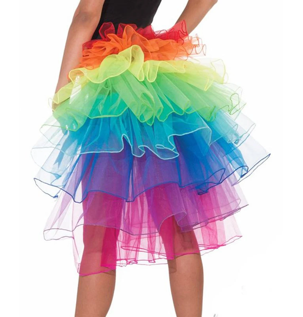 Женская многослойная Радужная юбка-пачка из тюля для танцев, Клубная одежда, карнавальные вечерние юбки в американском стиле, танцевальная фея