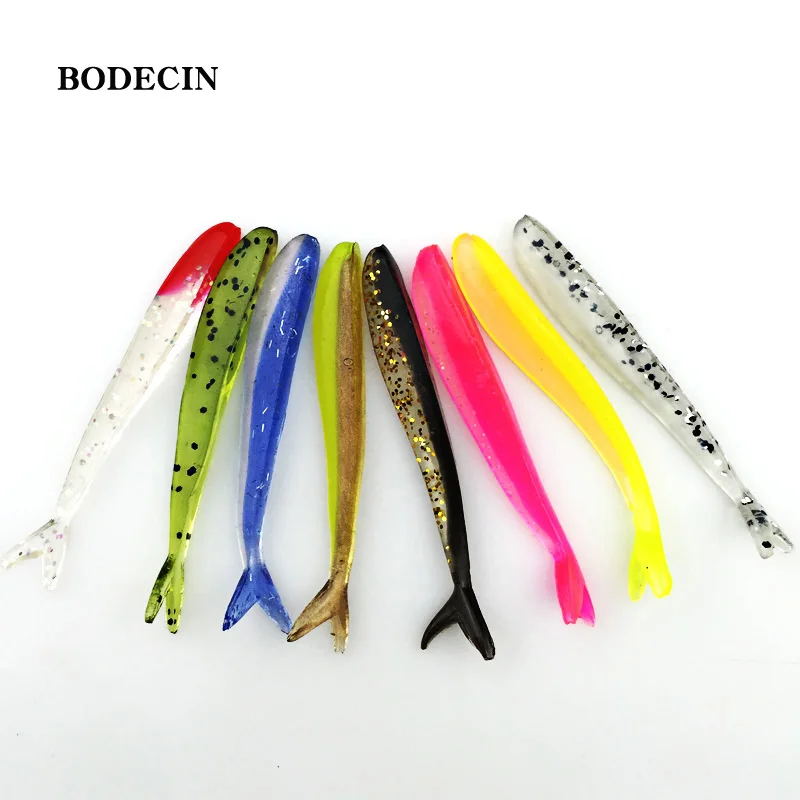 12pcs Fishing Lure Tiddler Baits Lures Double Forked Tail Soft Silicone Lure Fish Tackle Shad Pesca Plastic Swimbaits 63mm 1 (7)