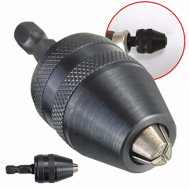 1pc Keyless Drill Chuck Screwdriver Impact Driver Adapter 1/4 '' Hex