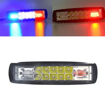 

48W Strobe Flash Work Light LED Light Bar Amber White For Offroad 4x4 SUV Motorcycle Truck