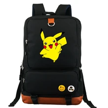 Pikachu аниме школьная сумка рюкзак с отражающими вставками черная сумка Новинка