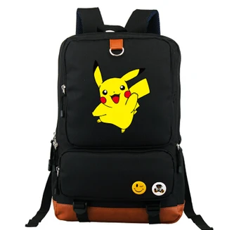 

Pikachu Anime School Shoulder Bag Luminous backpack black Bag New