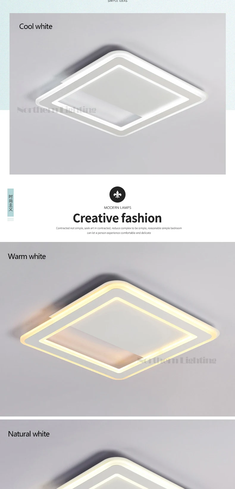 Squar черный/белый минималистичный современный светодиодный потолочный светильник для гостиной светодиодный светильник для спальни
