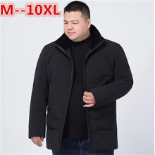 PLUS SIZE 10XL 8XL 6XL Brand Winter Jacket Men Thick Warm Down Jacket Mens Autumn Outerwear Zippers Fleece Parka Mens Solid Coat