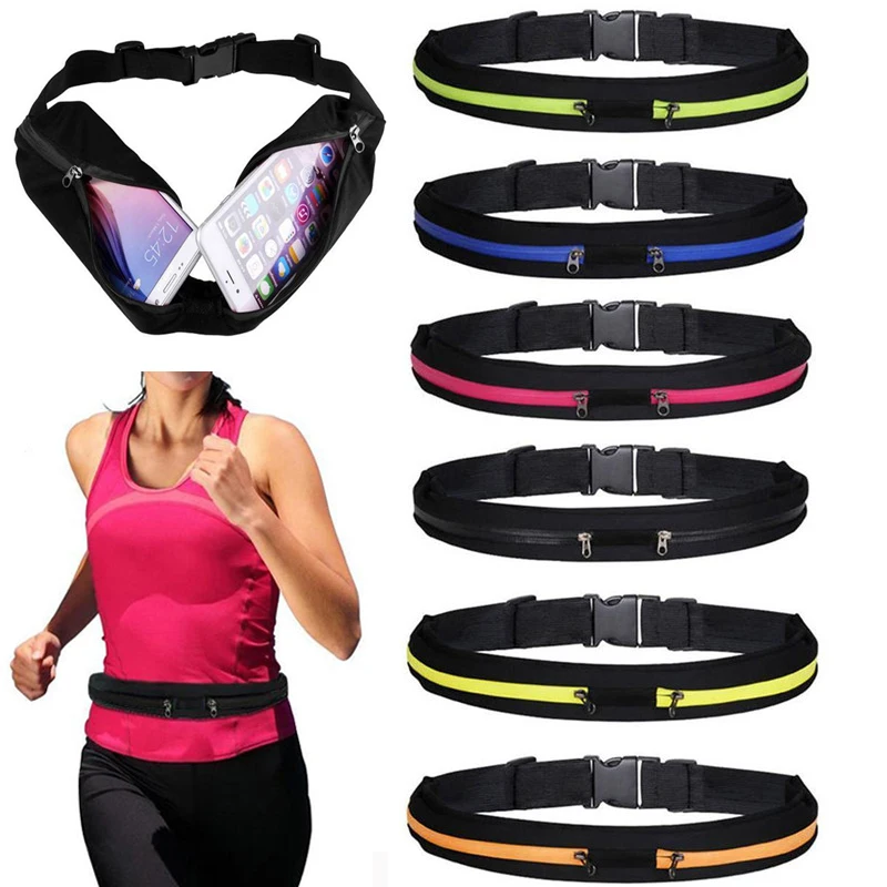 

2019 Running Waist Belt Bag Running Jogging Belt Pouch Zip Fanny Pack Waterproof Running Hiking Cycling Cintura Bolsa 5 Colors