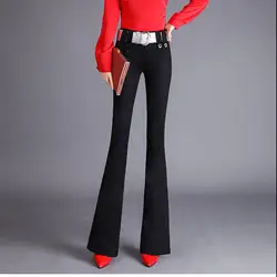 Мода темперамент микро-Рог брюки женские 2019 новые весенние модели высокая талия похудение черные повседневные брюки