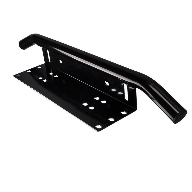 JXLCLYL Car Bull Bar Front Bumper License Plate Mount Bracket Working Light Holder Black