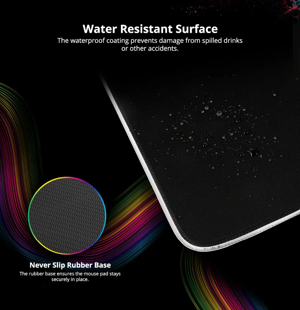 Tronsmart Spire Large Mouse Pad Gaming Mouse Pad Gamer RGB Compupter Mouse Pad with Soft Cloth Surface, Non-slip,Waterproof (2)