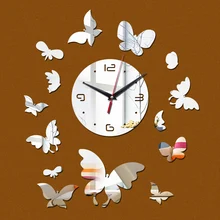 Бросился реальный Ангел фигура Новые Настенные часы Искусство Современная роскошь diy 3d часы кристальная наклейка с зеркальными часами Декор