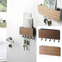 New Wall-hung Type Wooden Decorative Wall Shelf Sundries Storage Box Prateleira Hanger Organizer Key Rack Wood Wall Shelf 1