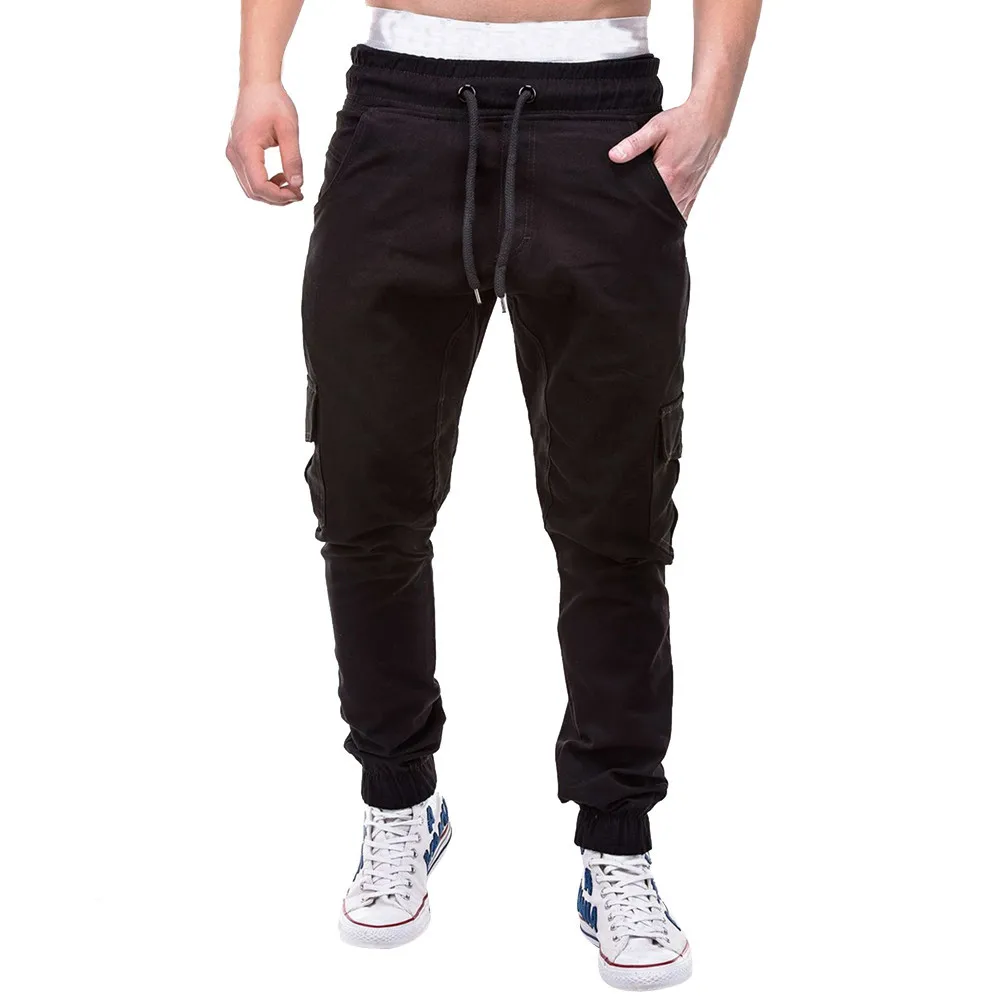 

Drawstring Linen Trousers For Men Fashion Men's Sport Pure Color Bandage Casual Loose Sweatpants Drawstring Pant Sportswear