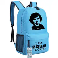 エキスパート探偵シャーロック · ホームズ男性バックパックキャンバスラップトップバックパックスクールバッグ十代の少女大ランドセルリュックサック