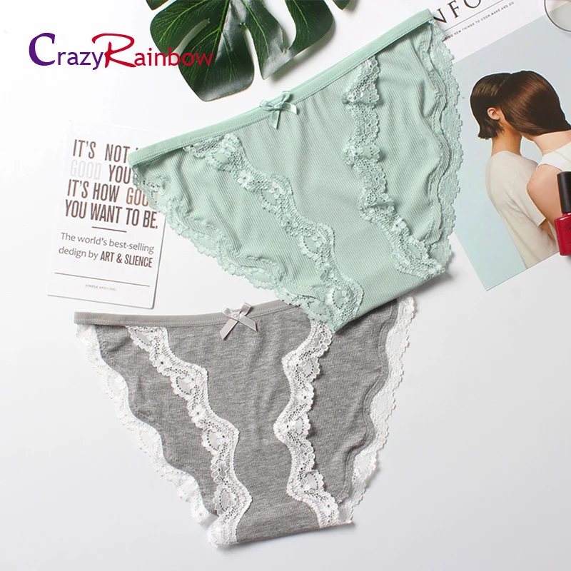 

New sale!Europe and America sexy ladies cotton bottom thong comfortable large size bow lace cotton briefs