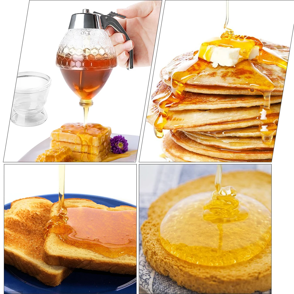 New Juice Syrup Cup Bee Drip Dispenser Kettle Kitchen Accessories Honey Jar Container Storage Pot Stand Holder Squeeze Bottle unbreakable drinking glasses