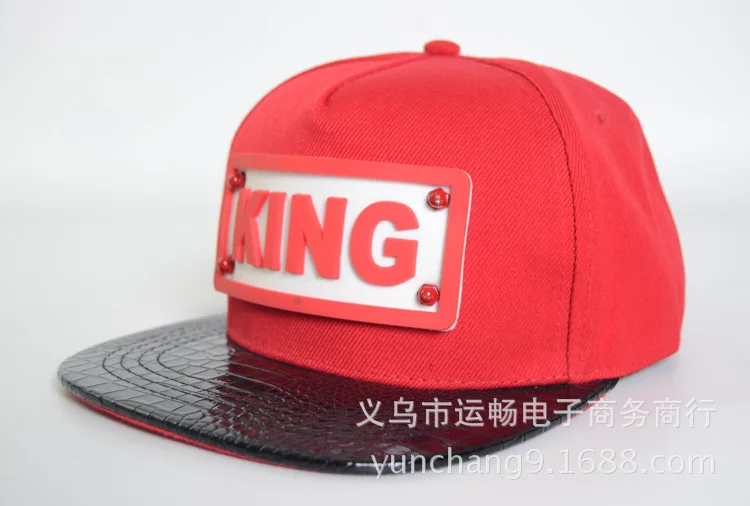 Новый шаблон крокодиловой кожи Snapback пресс клей King с буквами, бейсболка мадам спортивная шапка тенденция хип хоп шляпа