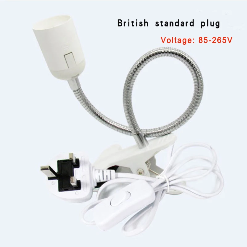 

E27 Hose clamp lamp E27 screw socket LED lamp student reading lamp with clamp can be used at will
