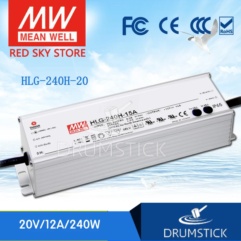 

MEAN WELL HLG-240H-20 20V 12A meanwell HLG-240H 20V 240W Single Output LED Driver Power Supply