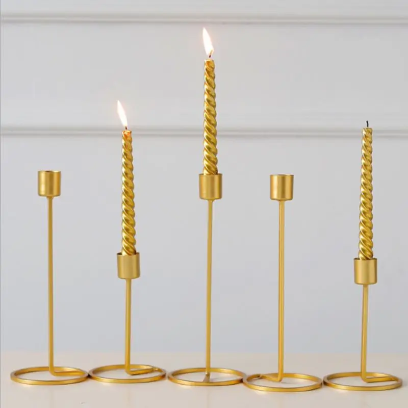 Nordic Style Candle Holder Metal Wrought Iron Candlestick Lantern Lamp Decor for Home Wedding Party Ornaments