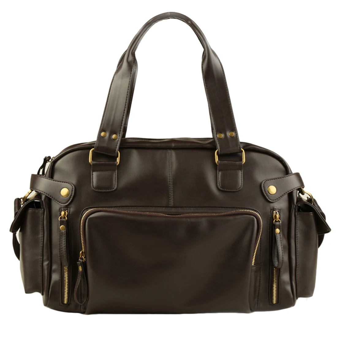 

New Trend Mens PU Leather Sports Bag Outdoor Gym Sport Bag Handbag Tote Bag Traval Duffle Bags