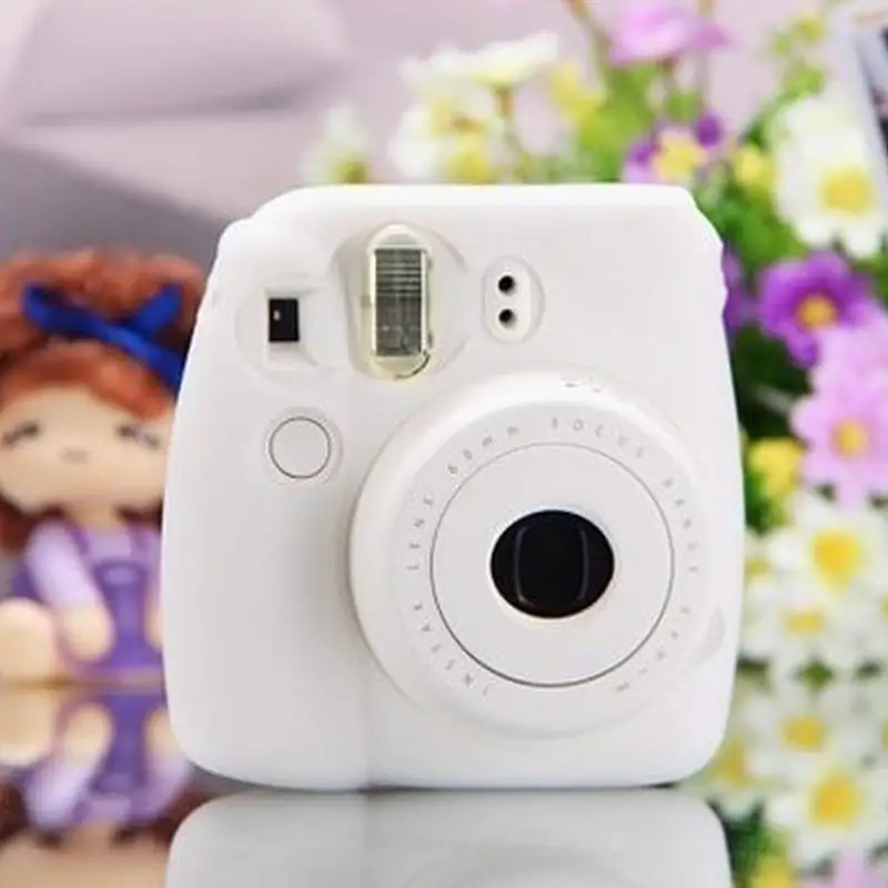 Новый Серебристые мягкий чехол для камеры кожаный силиконовый Fujifilm Instax mini8/8