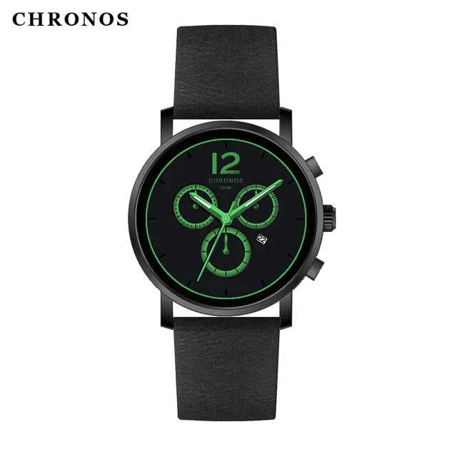 CHRONOS Fashion Men Watch Quartz Watch Luxury Brand Leather Waterproof Casual Watch Men's Sports Clock  reloj hombre Hot Sale CHRONOS Fashion Men Watch Quartz Watch Luxury Brand Leather Waterproof Casual Watch Men's Sports Clock  reloj hombre Hot Sale