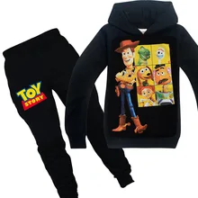 Toy story/4 Buzz and Woody футболка, одежда детские хлопковые топы с капюшоном для девочек и мальчиков, толстовки+ штаны, наборы свитшотов, одежда, спортивный костюм
