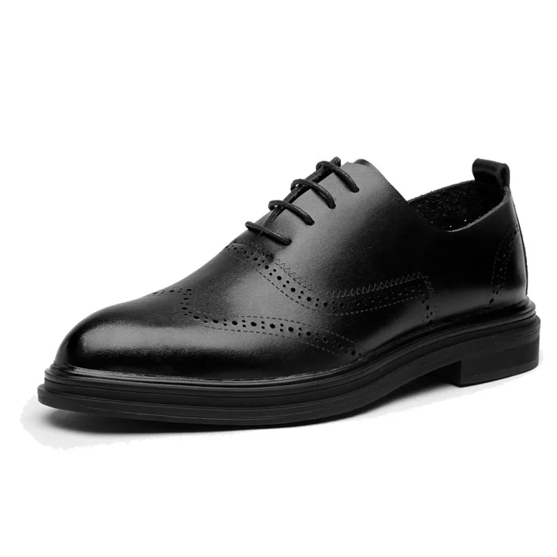 Высококачественная Мужская классическая официальная обувь из натуральной кожи; Мужская обувь в стиле ретро с перфорацией в виде крыльев; оксфорды; броги; обувь для мужчин без запаха
