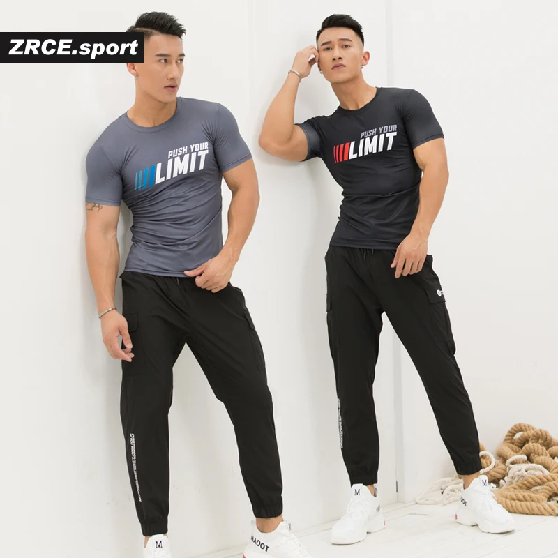 ZRCE брендовая модная спортивная мужская футболка 3D Rrinted Running Fitness Gym Мужская Rashguard