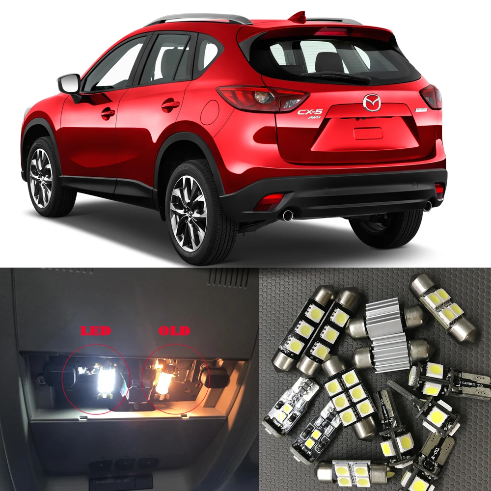 Us 11 8 10pcs Auto Led Bulb For 2013 2014 2015 2016 2017 Mazda Cx 5 Cx5 White Led Interior Lights Accessories Replacement Package Kit In Signal Lamp