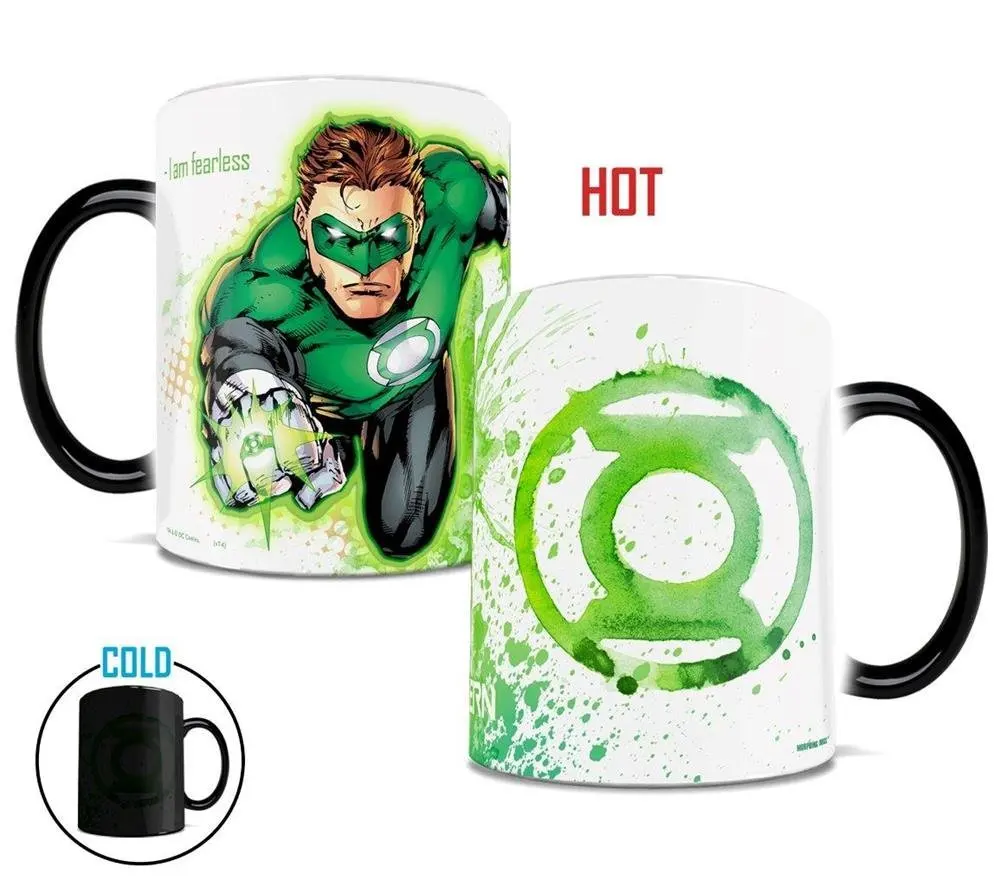 

1pcs Green Lantern Color Changing Cup Superhero Ceramic Cups Novelty Heat Reveal Tea Milk Magic Drinkware