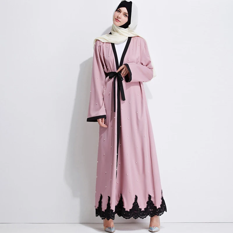 ОАЭ кафтан abaya Дубай жемчуг кардиган мусульманский хиджаб платье jilбаб одеяние мусульмане Longue Абая для женщин турецкая исламская одежда