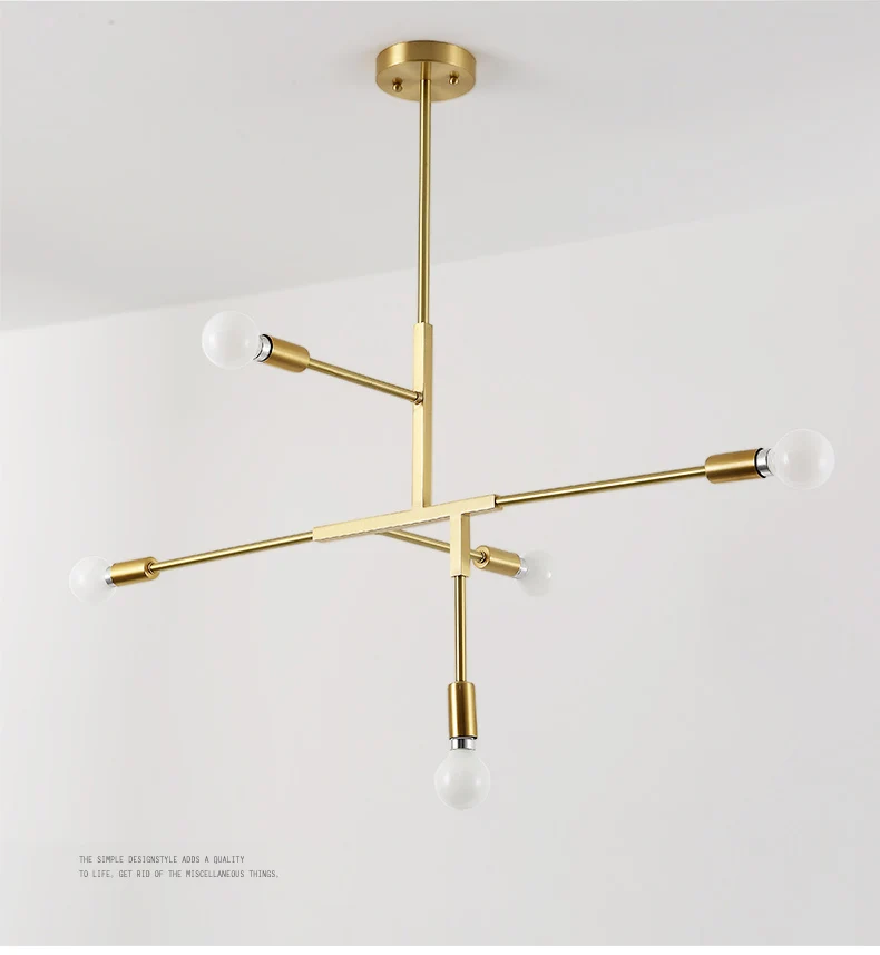 Модный простой и необычный подвесной светильник светодиодный потолочный светильник для украшения одежды железный светильник для гостиной спальни столовой - Цвет корпуса: 5 Heads Gold
