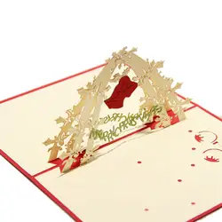 3D ручной работы, лазерная резка Вырезка Новогодние колокольчики Бумага приглашение Поздравительные открытки открытка веселый Рождество
