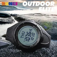 SKMEI Для мужчин спортивные часы Мировое время компас обратный отсчет Наручные часы 50 м Водонепроницаемый 3 сигнализации цифровые часы Relogio Masculino 1232